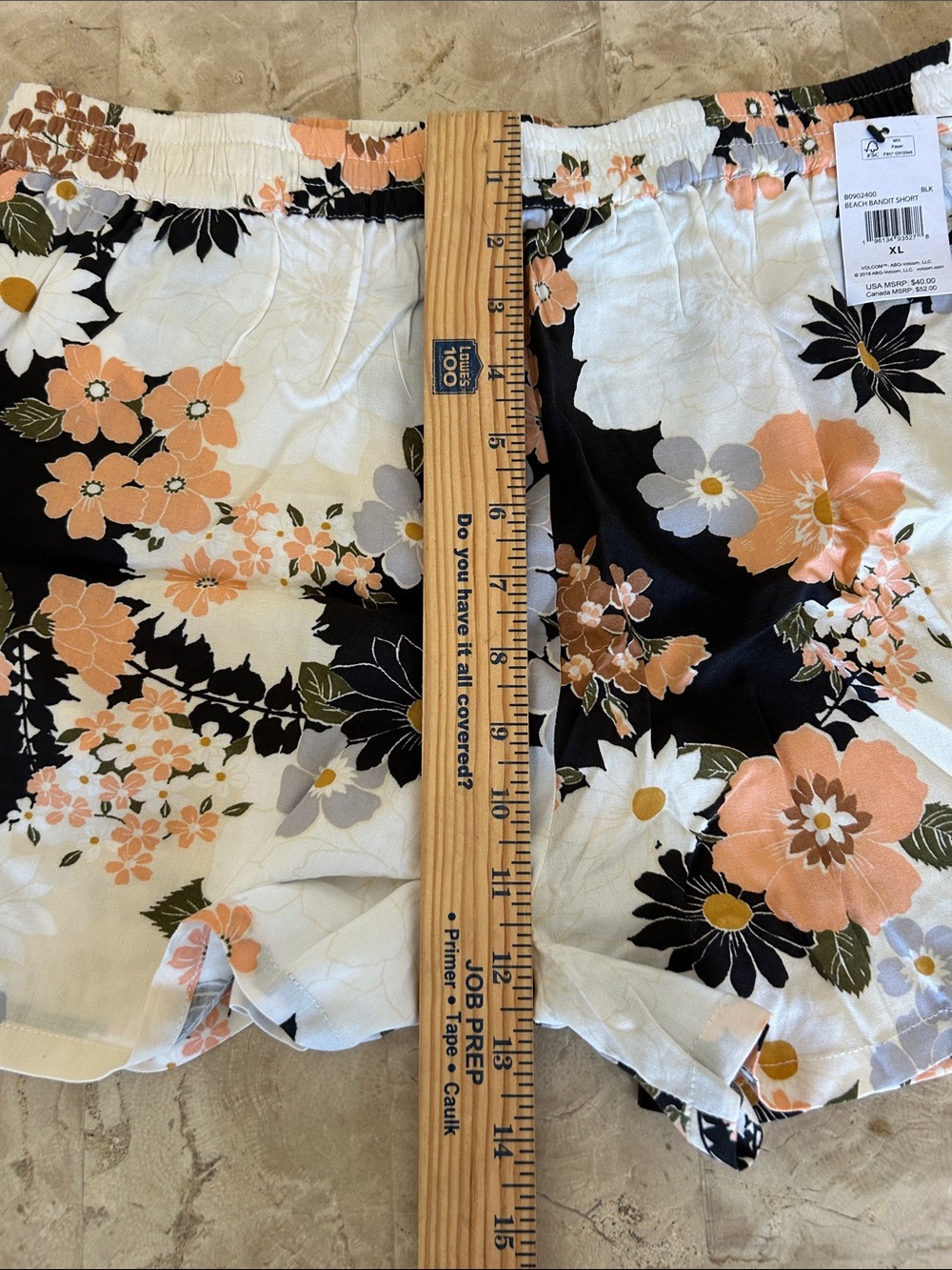 NWT Volcom Beach Bandit Shorts Floral Print Women’s Size XL - Picture 7 of 9